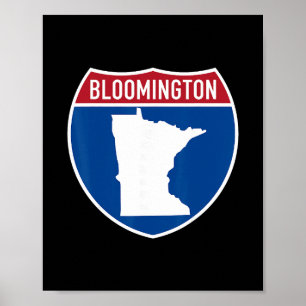 Bloomington Minnesota Kaart Snelweg Interstate Bor Poster