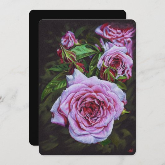 Bloomkaart voor Rozen voor Moederdag Kaart (Voorkant / Achterkant)