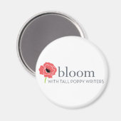 Bloommagneten met rode en witte bloem magneet (Voorkant / Achterkant)