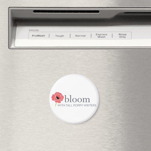 Bloommagneten met rode en witte bloem magneet (Insitu (Vaatwasser))