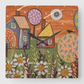 Blooms Acrylwandklok Vierkante Klok (Voorkant)