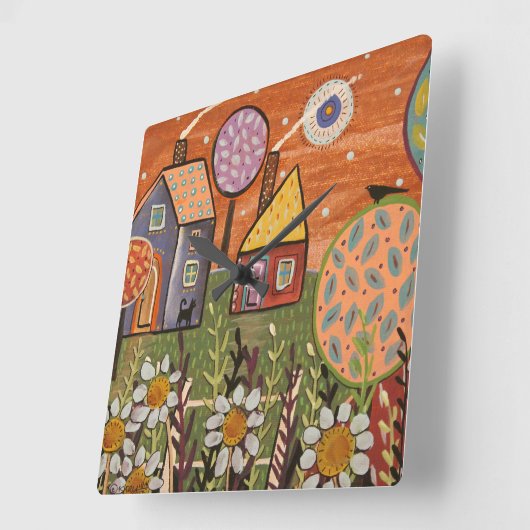 Blooms Acrylwandklok Vierkante Klok (Hoek)