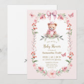 Blooms and Butterflies: Welkomstuitnodiging voor d Kaart (Voorkant / Achterkant)