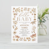 Blooms Baby shower Invitation Kaart (Staand voorkant)