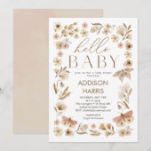  Blooms Baby shower Invitation Kaart (Voorkant / Achterkant)