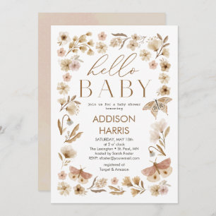  Blooms Baby shower Invitation Kaart
