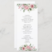 Blooms Bites Waterverf Pioen Bloemen Bruiloft Menu (Voorkant / Achterkant)