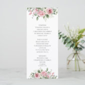 Blooms Bites Waterverf Pioen Bloemen Bruiloft Menu (Staand voorkant)