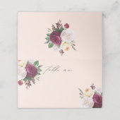  blooms bloemenbruiloft plaats kaart plaatskaartje (Buitenkant ongevouwen)