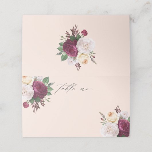  blooms bloemenbruiloft plaats kaart plaatskaartje (Buitenkant ongevouwen)