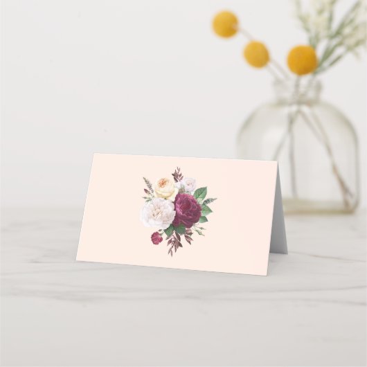  blooms bloemenbruiloft plaats kaart plaatskaartje (Achterkant)