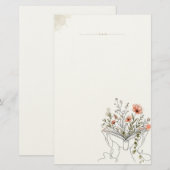Blooms Book Botanische Lijn Kunst Briefpapier (Voorkant / Achterkant)
