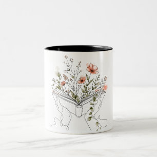 Blooms Book Botanische Lijn Kunst Koffiemok Tweekleurige Koffiemok