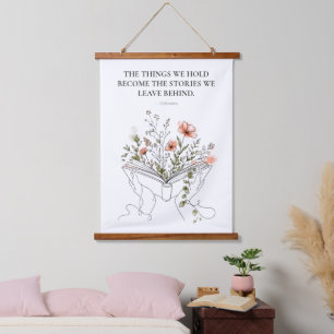 Blooms Book Botanische Lijnkunst Hangend Wandkleed