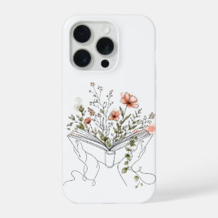 Blooms Book Botanische Lijnkunst iPhone 15 Pro Case