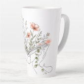 Blooms Book Botanische Lijnkunst Latte Mok (Rechterhoek)