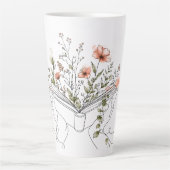 Blooms Book Botanische Lijnkunst Latte Mok (Voorkant)