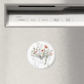 Blooms Book Botanische Lijnkunst Magneet (Insitu (Vaatwasser))