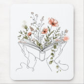 Blooms Book Botanische Lijnkunst Muismat (Voorkant)
