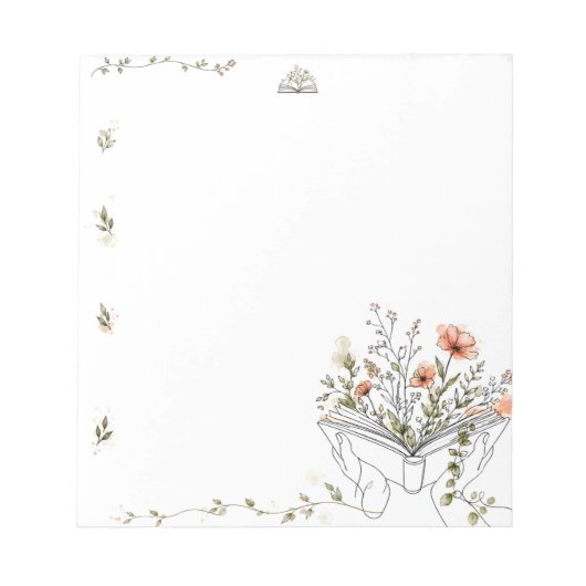 Blooms Book Botanische Lijnkunst Notitieblok (Voorkant)