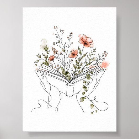 Blooms Book Botanische Lijnkunst Posters (Voorkant)