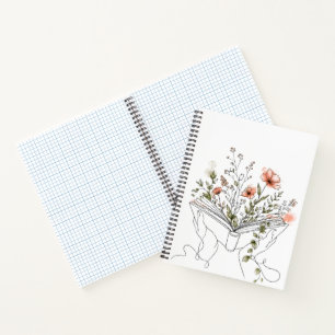 Blooms Book Botanische Lijnkunst Spiraal Notebook Notitieboek