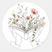Blooms Book Botanische Lijnkunst Stickers (Voorkant)