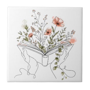 Blooms Book Botanische Lijnkunst Tegeltje