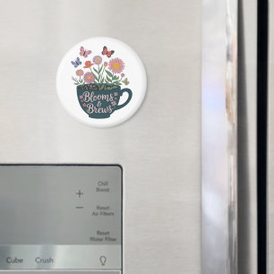 Blooms & Brews Design - Whimsical Floral Graphic Magneet