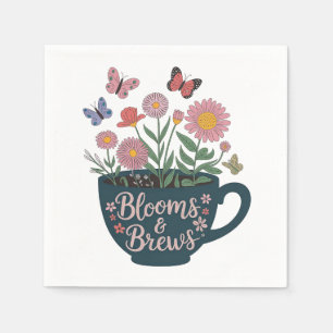 Blooms & Brews Design - Whimsical Floral Graphic Servet