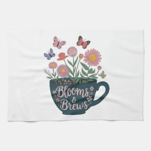 Blooms & Brews Design - Whimsische Bloem Grafiek Theedoek