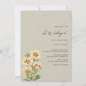  Blooms en fotoliefde: Minimalistische bruiloft Kaart (Voorkant)