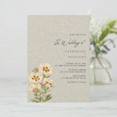  Blooms en fotoliefde: Minimalistische bruiloft Kaart (Staand voorkant)