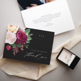 blooms floral bruiloft foto bedankt kaart