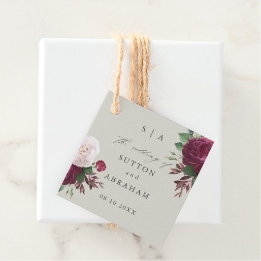 Blooms Floral Wedding Bedankjes Labels (In situ)