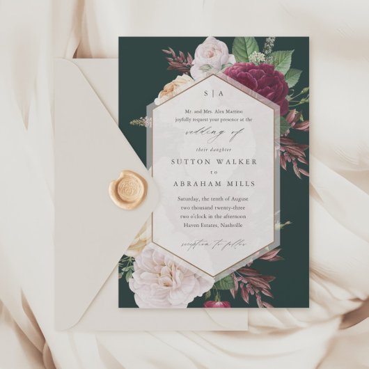 Blooms Floral Wedding Kaart