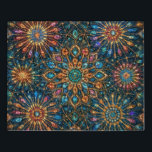 Blooms in the Night Sky(夜空に咲く花) Puzzel<br><div class="desc">Blooms in the Night Sky is a kaleidoscopic mandala artwork that captures the fleeting brilliance of fireworks through a prism of symmetry and light. Inspired by beads, crystals, and glass, the design radiates with luminous textures and vibrant hues of blue, violet, and green. The result is a fantastical yet balanced...</div>