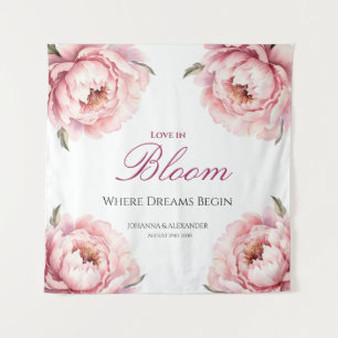 Blooms Liefde Betoverende Bloemen Elegantie Achter Wandkleed