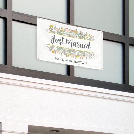 Blooms net getrouwd auto banner (Buitenkant Gebouw)