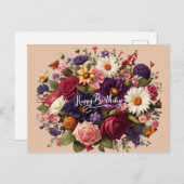 Blooms of Celebration Verjaardag Briefkaart (Voorkant / Achterkant)