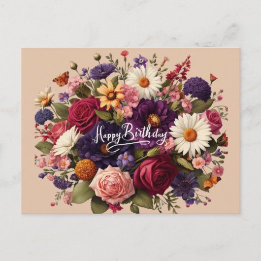 Blooms of Celebration Verjaardag Briefkaart (Voorkant)