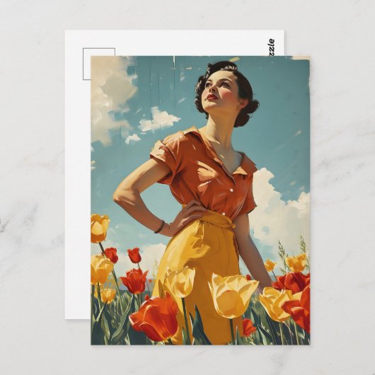 Blooms of Grace:  Tulpenschoonheid Briefkaart (Voorkant / Achterkant)