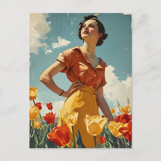 Blooms of Grace:  Tulpenschoonheid Briefkaart (Voorkant)