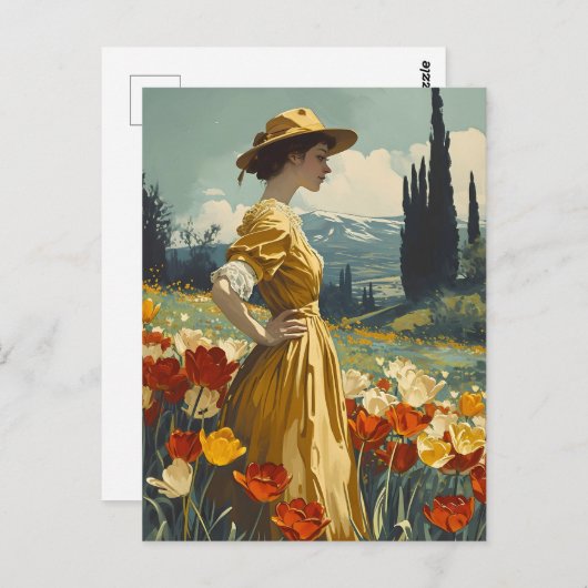 Blooms of Grace:  Tulpenschoonheid Briefkaart (Voorkant / Achterkant)