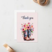 Blooms of Prairie:  Stoffige Roze Note Kaart Notitiekaartje (Voorkant / Achterkant in situ)