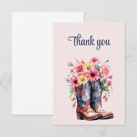 Blooms of Prairie: Stoffige Roze Note Kaart Notitiekaartje (Voorkant / Achterkant)