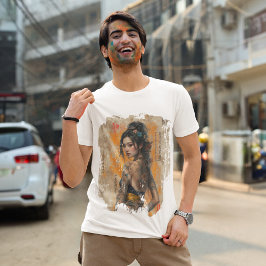 Blooms of Strength: Een  Street Art Elegance T-shirt