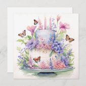 Blooms of Wishes: Betoverde Tuin Verjaardag Kaart (Voorkant / Achterkant)