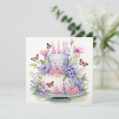 Blooms of Wishes: Betoverde Tuin Verjaardag Kaart (Staand voorkant)