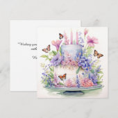 Blooms of Wishes: Betoverde Tuin Verjaardag Kaart (Voorkant / Achterkant)
